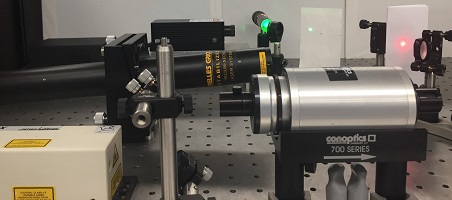 A side view of three lasers